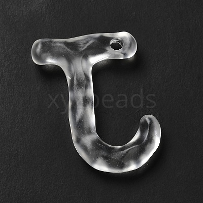 Transparent Resin Alphabet Pendants LS-RESI-C028-02J-1
