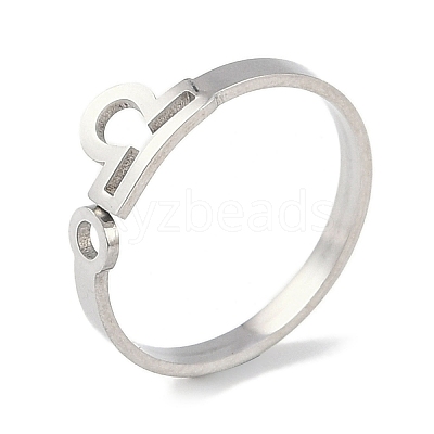Non-Tarnish Constellations 304 Stainless Steel Open Cuff Ring for Women RJEW-L122-001P-01-1