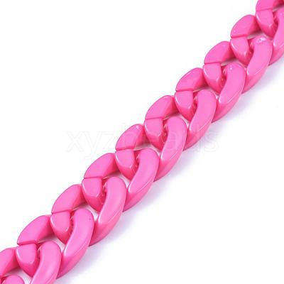 Handmade Opaque Acrylic Curb Chains AJEW-JB00564-07-1