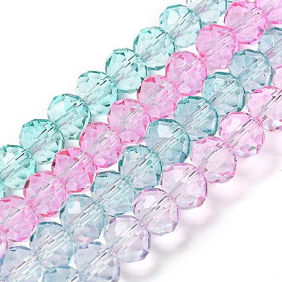 Transparent Painted Glass Beads Strands X1-DGLA-A034-T6mm-A10-1
