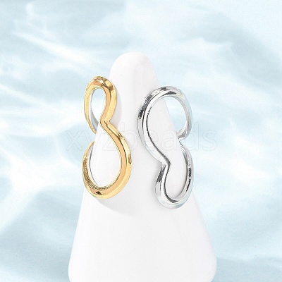 304 Stainless Steel Open Cuff Rings for Women RJEW-K321-01F-1