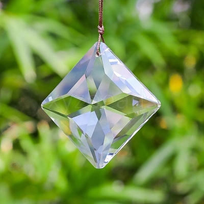 Rhombus Faceted K9 Glass Suncatchers PW-WG815F2-01-1