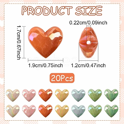 20Pcs UV Plating Opaque Acrylic Beads MACR-YW0004-14-1