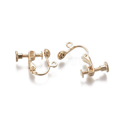 Rack Plated Brass Screw Clip-on Earring Findings LS-X-KK-P169-04KCG-1