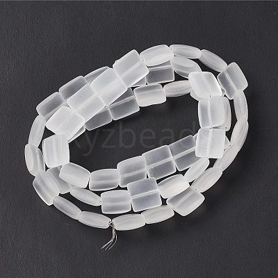 Transparent Frosted Glass Beads Strands FGLA-S001-01G-1