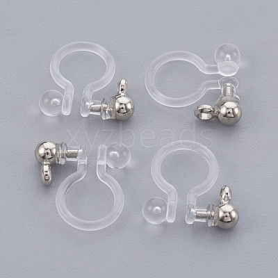 Brass Clip-on Earring Component X-KK-L169-09P-1