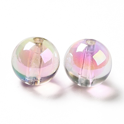 Two Tone UV Plating Rainbow Iridescent Acrylic Beads TACR-D010-03A-06-1