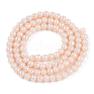 Electroplate Opaque Glass Beads Strands X-GLAA-T032-P4mm-AB09-1