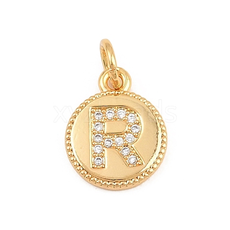 Brass Micro Pave Clear Cubic Zirconia Charms CU-CBA56CE-12G-R-1