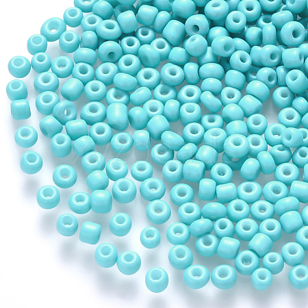 6/0 Baking Paint Glass Round Seed Beads SEED-S036-01C-13-1