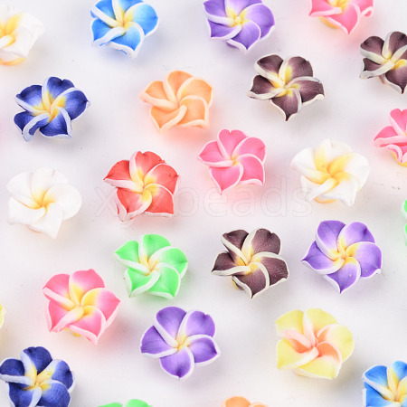 Handmade Polymer Clay 3D Flower Plumeria Beads CLAY-Q192-12mm-M-1