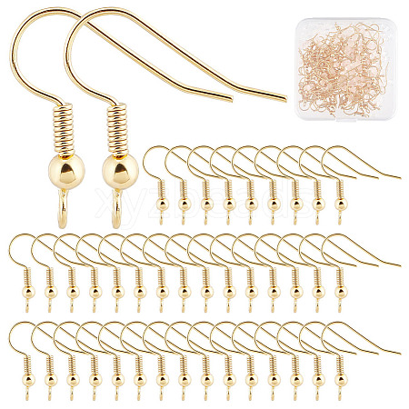 CREATCABIN 110Pcs Brass French Hooks with Coil and Ball KK-CN0002-35-1