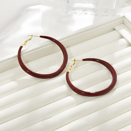 Brass Ring Hoop Earrings EJEW-A121-12C-G-1