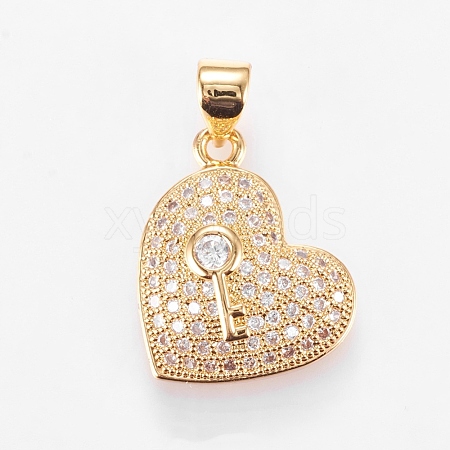 Brass Micro Pave Cubic Zirconia Pendants ZIRC-L068-56G-1