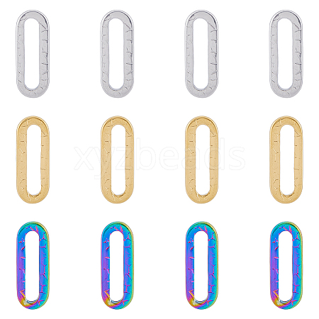 DICOSMETIC 36Pcs 3 Colors 304 Stainless Steel Linking Ring STAS-DC0014-16-1