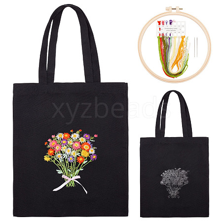 DIY Canvas Shoulder Bag Embroidery Starter Kit DIY-WH0386-46-1