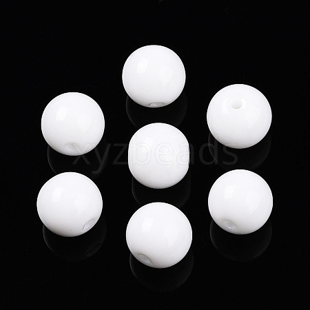 Opaque Solid Color Glass Beads X1-GLAA-N007-8mm-A17-1