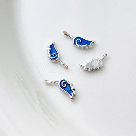 Brass Blue Enamel Wing Head Pins BAPE-PW0002-09B-1