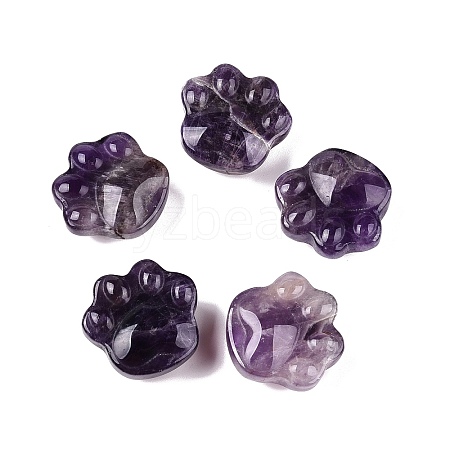 Natural Amethyst Cat Paw Print Figurines DJEW-N003-03B-1