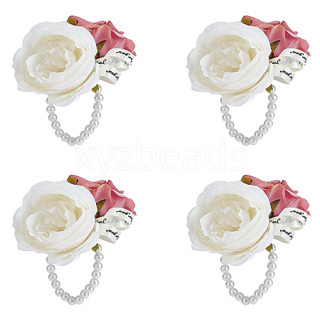 CRASPIRE 4Pcs Silk Wrist Corsage AJEW-CP0001-63-1