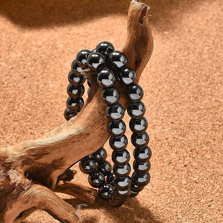 Hematite Beaded Stretch Bracelet BJEW-F203-10-1