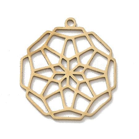 Hollow 201 Stainless Steel Pendants STAS-B136-11G-1