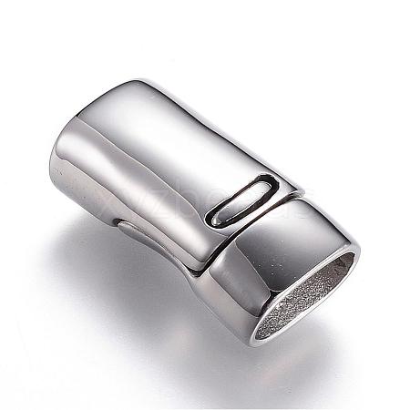 Tarnish Resistant 304 Stainless Steel Magnetic Clasps with Glue-in Ends STAS-D159-16-1