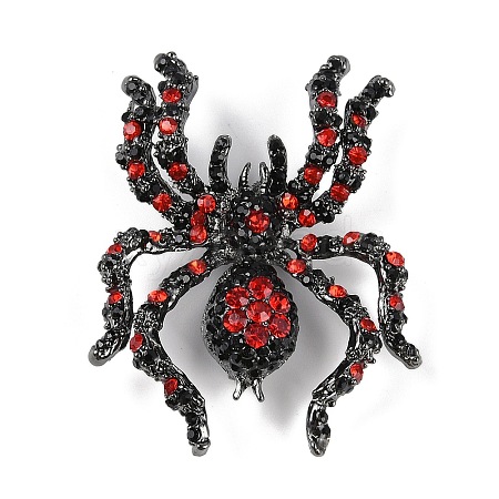 Halloween Spider Alloy Rhinestones Brooches for Party Wear JEWB-S022-08A-1