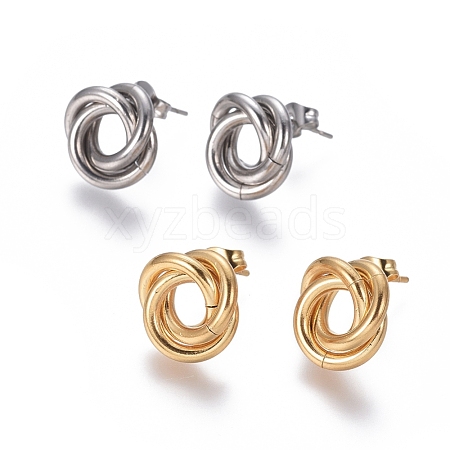 304 Stainless Steel Stud Earrings EJEW-L241-02A-1