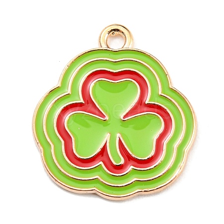 Saint Patrick's Day Alloy Enamel Pendants ENAM-G222-01F-03-1