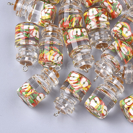 Glass Bottle Pendants X-GLAA-T001-04C-1