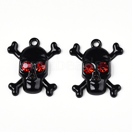 Baking Paint Alloy Rhinestone Pendants PALLOY-N176-109A-1