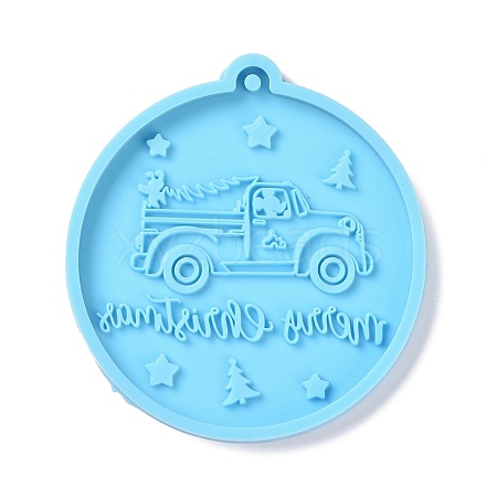 Christmas Ball with Truck Pendant Silicone Molds DIY-K051-23-1