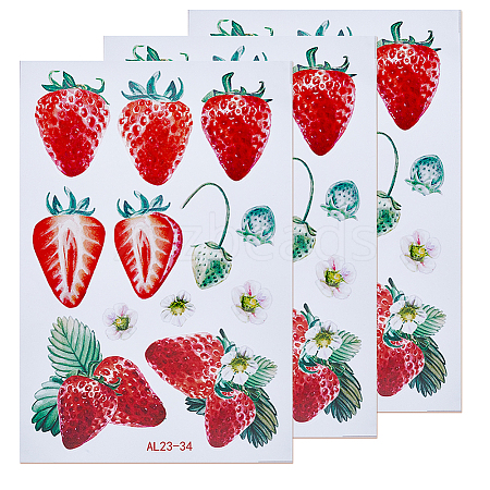 PVC Self Adhesive Fruit Decorative Stickers DIY-WH0304-806-1