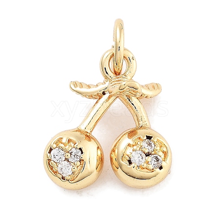 Rack Plating Brass Micro Pave Cubic Zirconia Pendants KK-Z071-85G-01-1