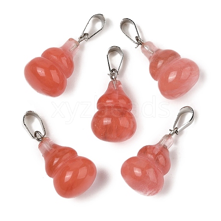 Cherry Quartz Glass Pendants G-B127-03P-16-1