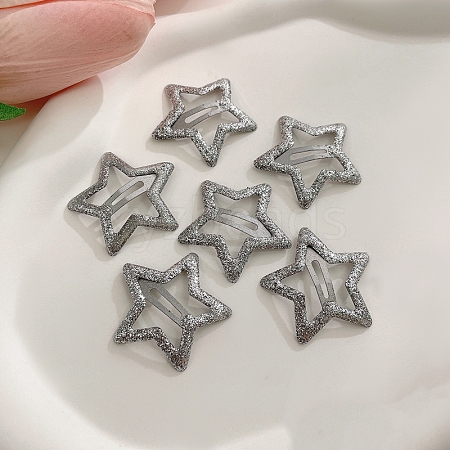 6Pcs Metal Snap Hair Clips PW-WG9EF8C-02-1