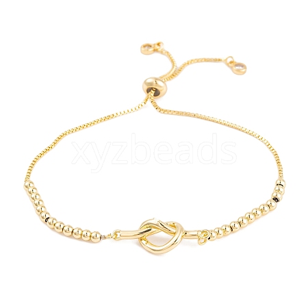Knot Rack Plating Brass Box Chain Slider Bracelets BJEW-S148-01G-1