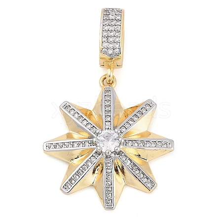 Brass Micro Pave Clear Cubic Zirconia Pendants KK-M307-02G-1