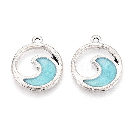 Ocean Theme Alloy Enamel Pendants ENAM-CJC0022-14B-AS-1