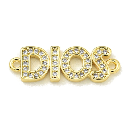 Rack Plating Brass Pave Clear Cubic Zirconia DIOS Links KK-U029-17G-1