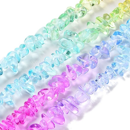 Spray Painted Transparent Glass Beads Strands X-GLAA-P060-01A-15-1