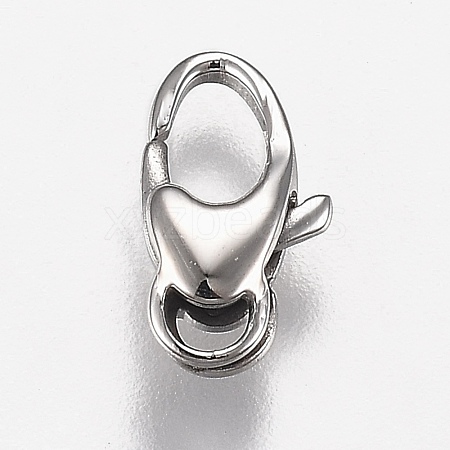 Polished 316 Surgical Stainless Steel Lobster Claw Clasps X-STAS-Z013-05B-1