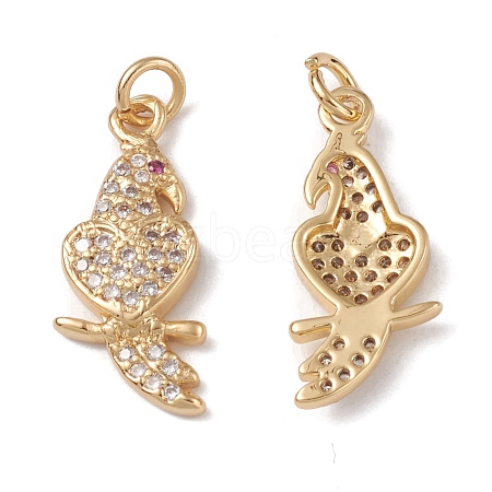 Rack Plating Brass Micro Pave Cubic Zirconia Pendants KK-G452-15G-1