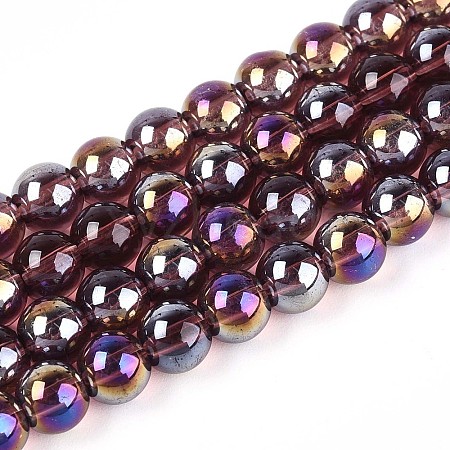 Electroplate Transparent Glass Beads Strands LS-GLAA-T032-T6mm-AB19-1