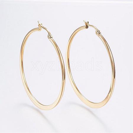 304 Stainless Steel Big Hoop Earrings EJEW-F105-18G-1