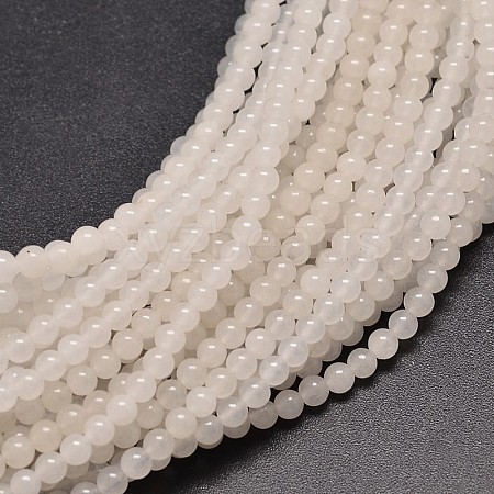 Natural White Jade Round Bead Strands X-G-P072-08-4mm-1