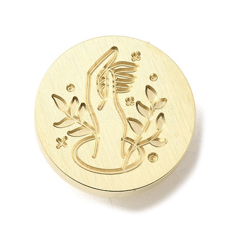 Wax Seal Brass Stamp Heads AJEW-D301-01G-04-1