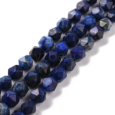 Faceted Natural Gemstone Lapis Lazuli Bead Strands G-J331-25-8mm-01-1