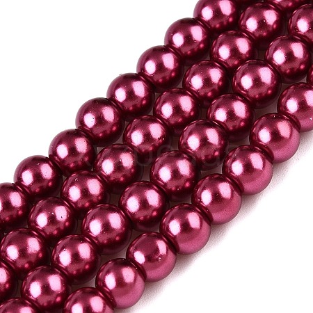 Baking Painted Pearlized Glass Pearl Round Bead Strands HY-Q003-6mm-14-1